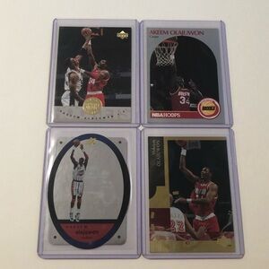 Lot of 4 Hakeem Olajuwon Houston Rockets NBA Basketball Cards